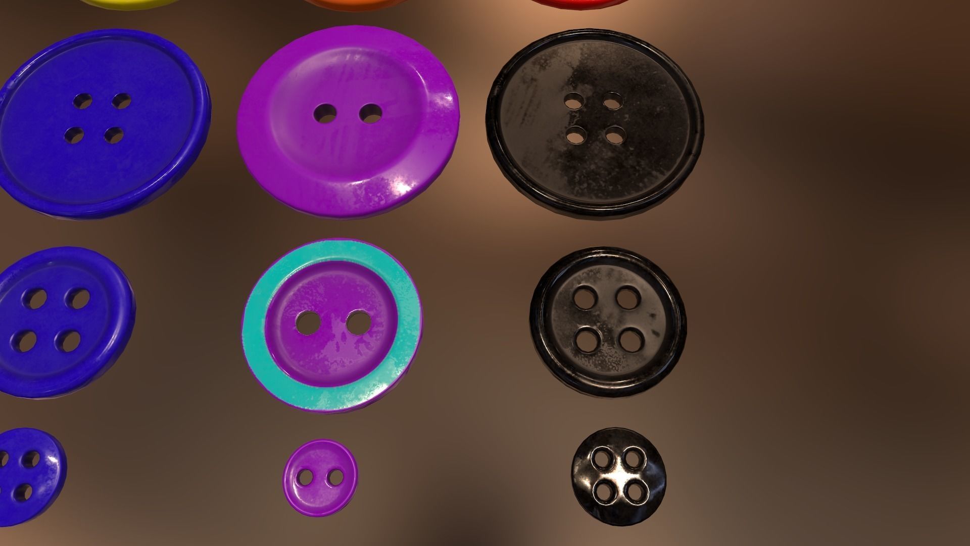 Buttons Low-poly 3D model_8