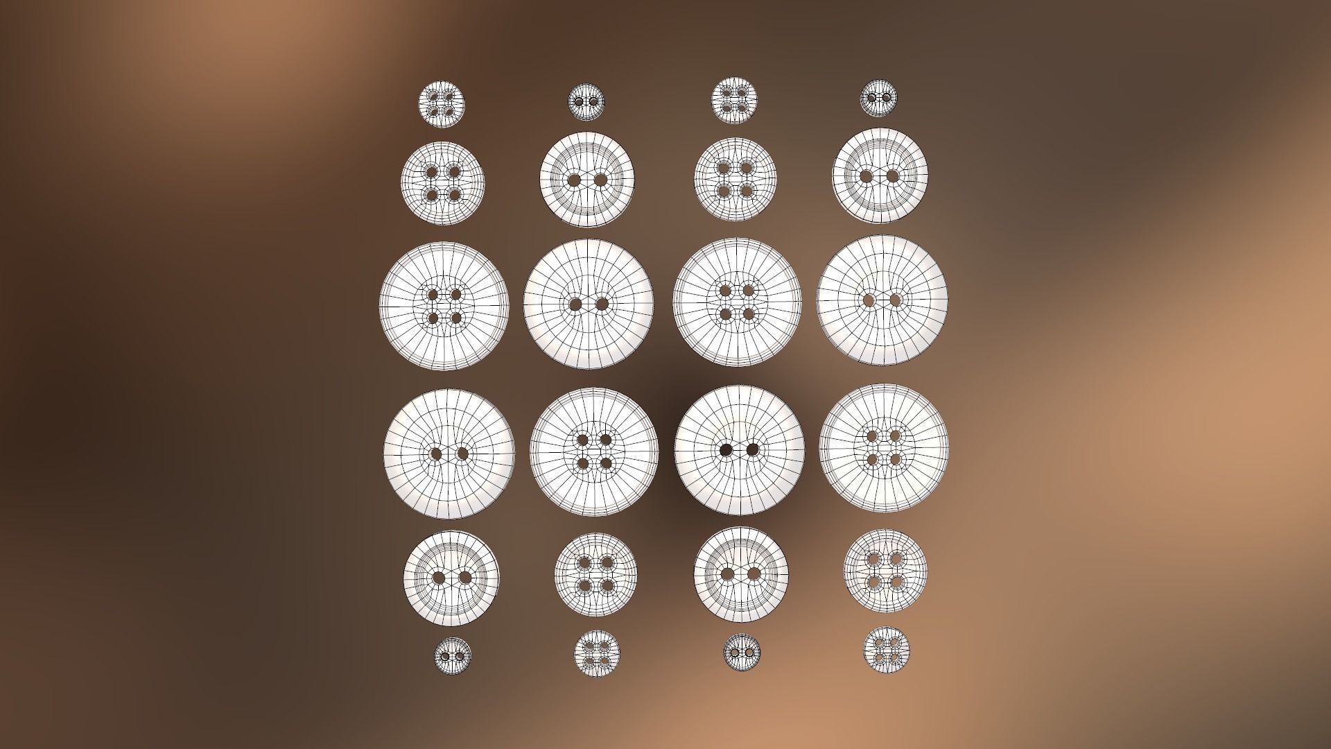 Buttons Low-poly 3D model_20