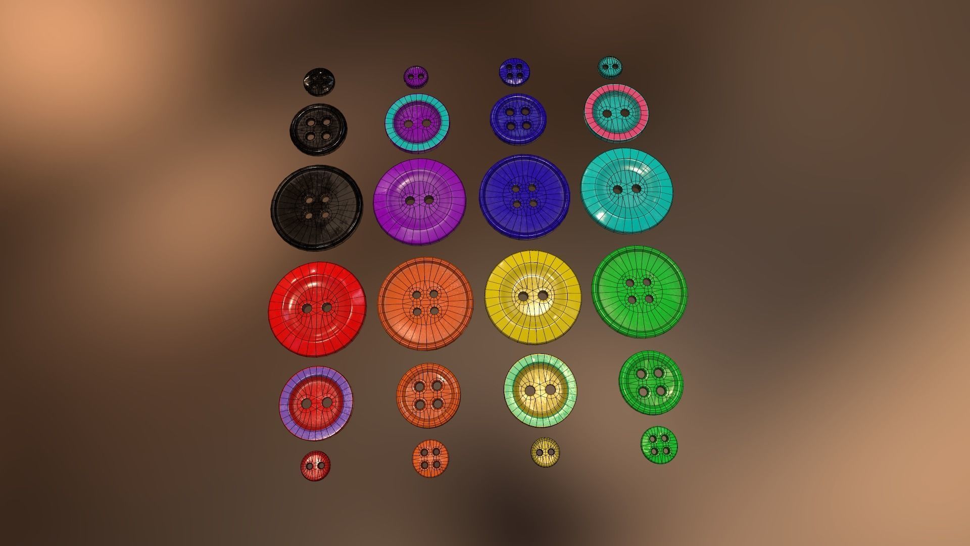 Buttons Low-poly 3D model_18