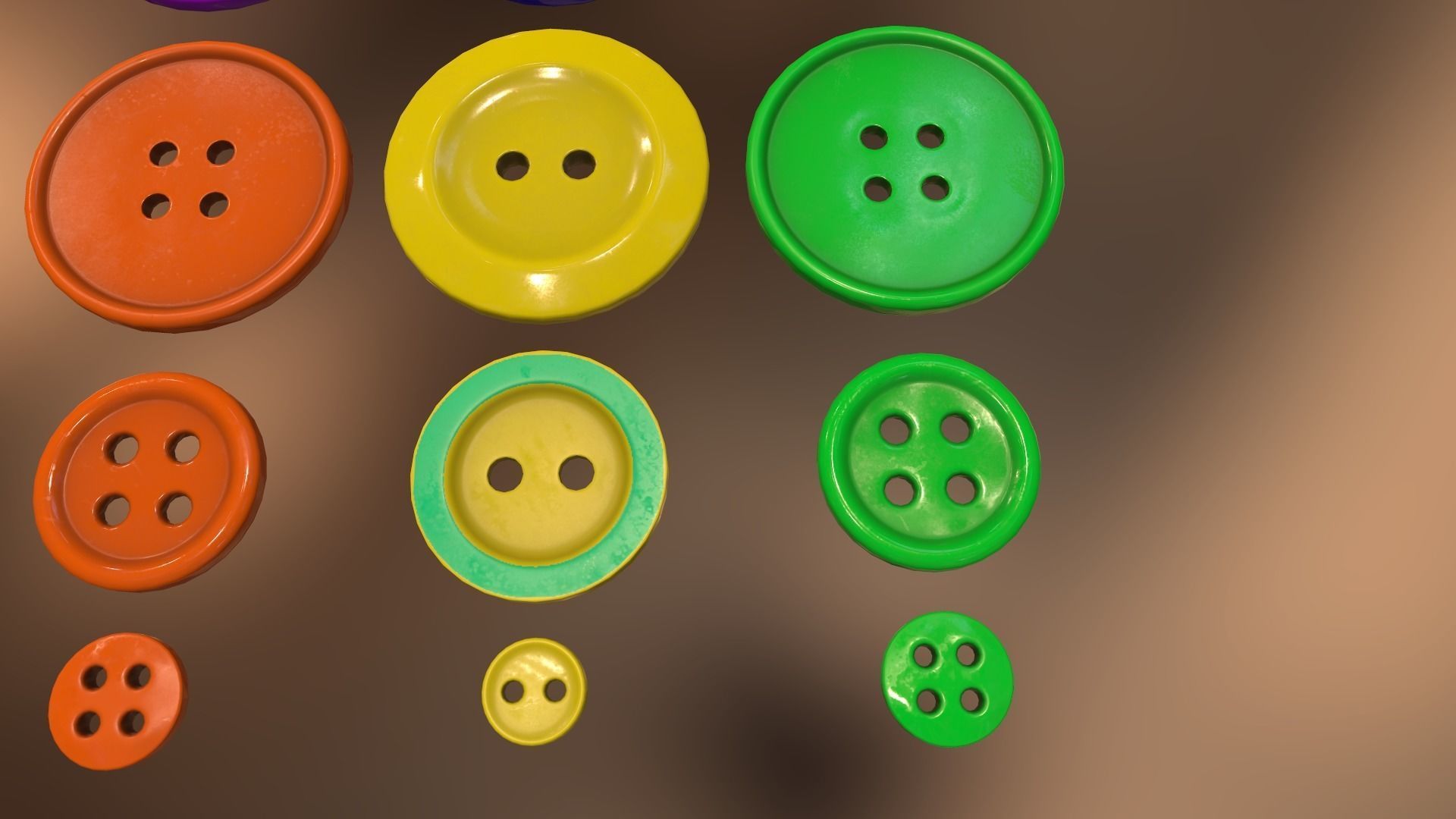 Buttons Low-poly 3D model_10