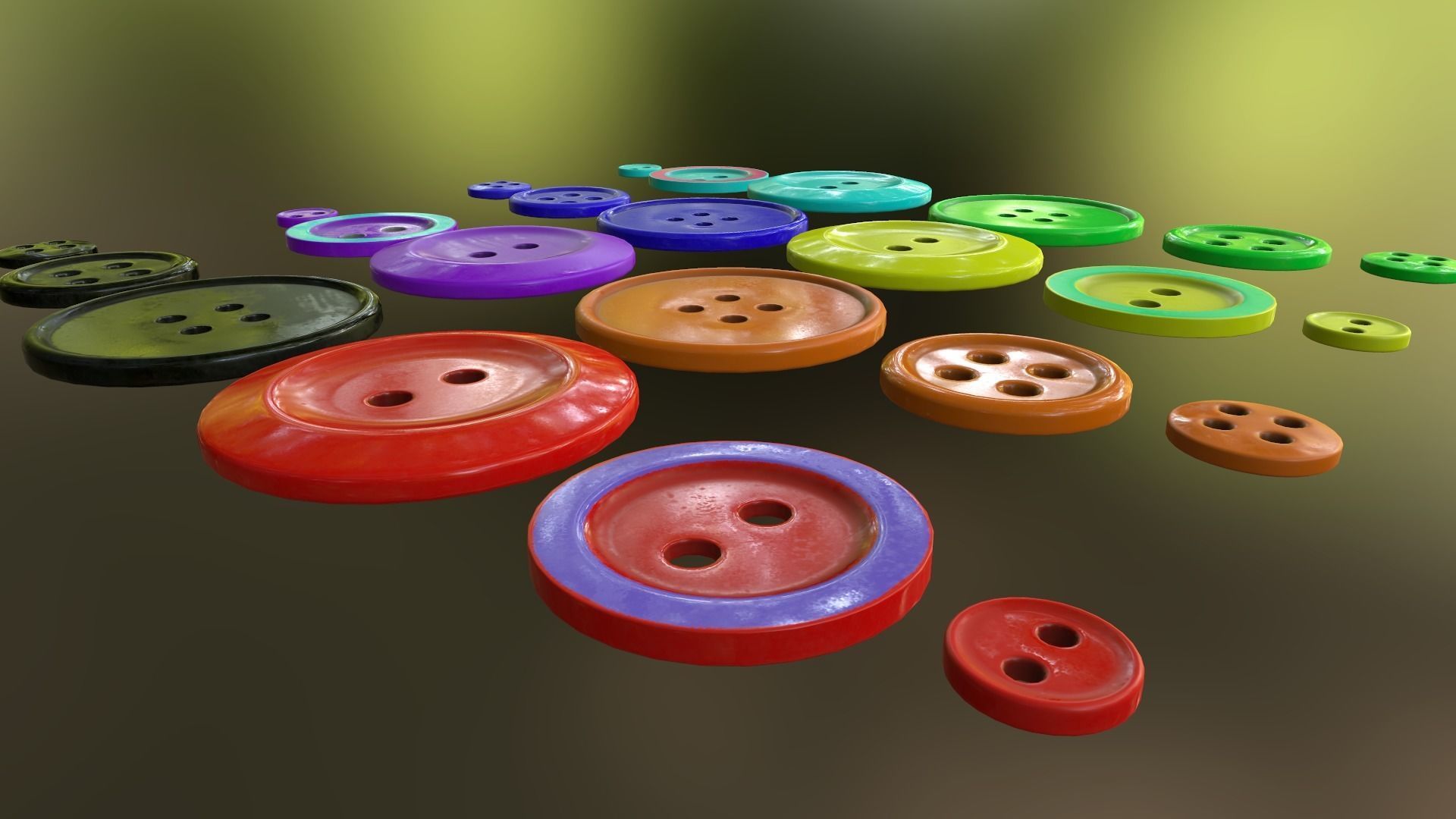 Buttons Low-poly 3D model_5