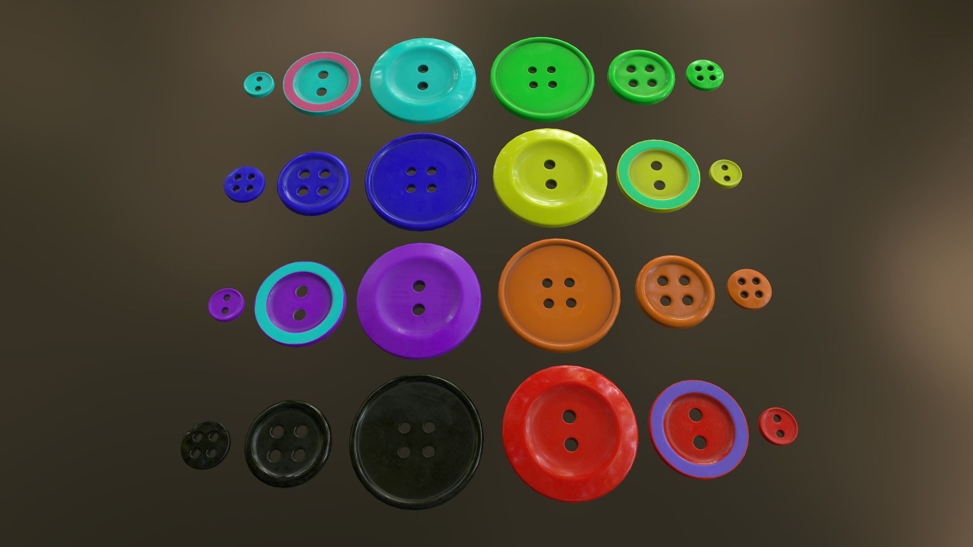 Buttons Low-poly 3D model_6