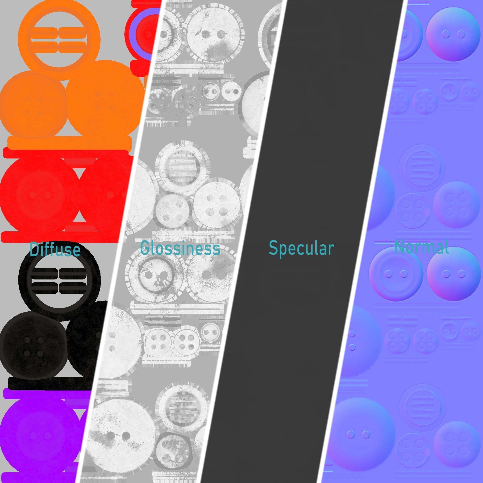 Buttons Low-poly 3D model_35