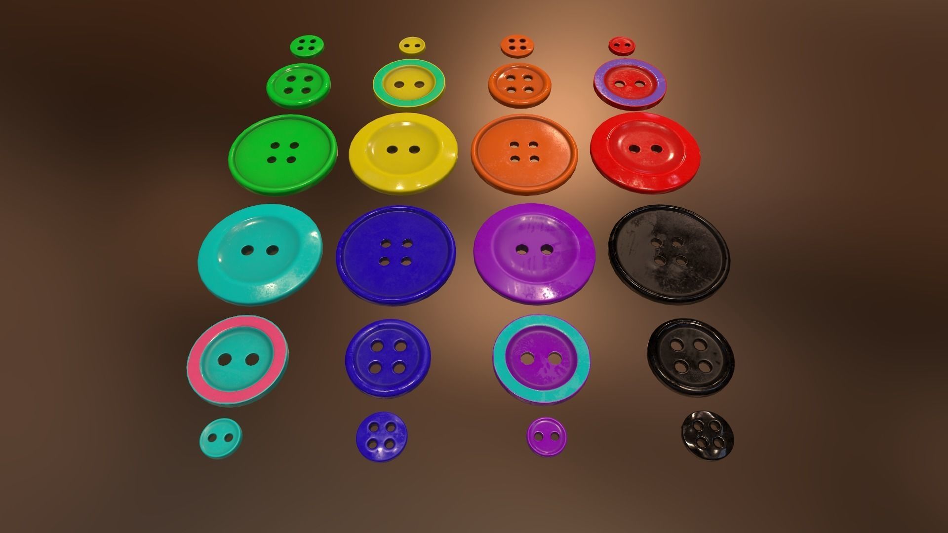 Buttons Low-poly 3D model_3