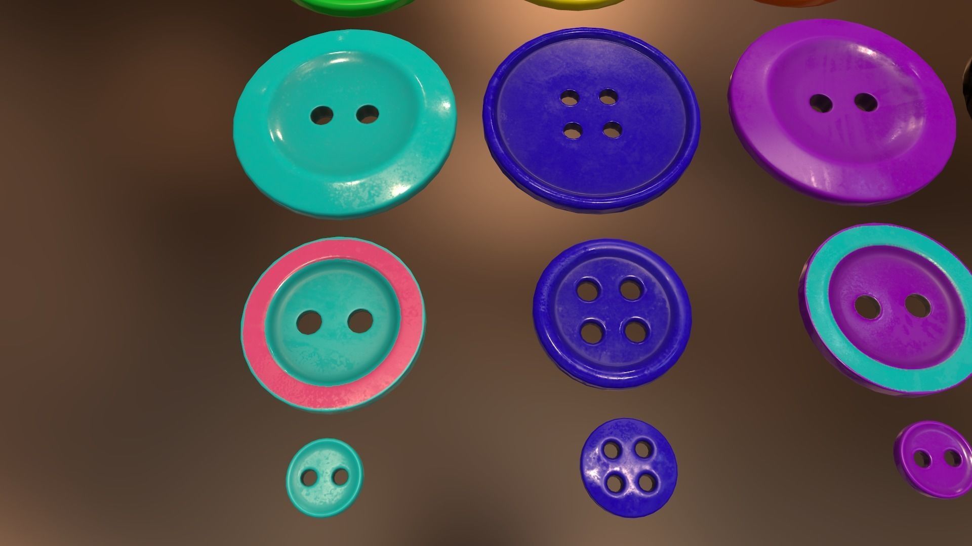 Buttons Low-poly 3D model_7