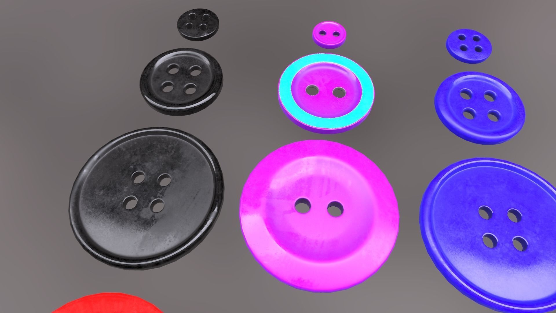 Buttons Low-poly 3D model_14