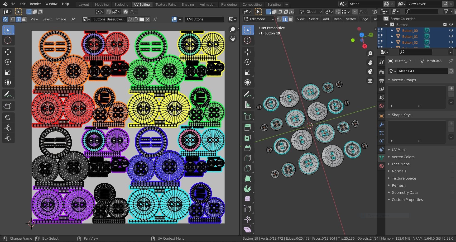 Buttons Low-poly 3D model_37
