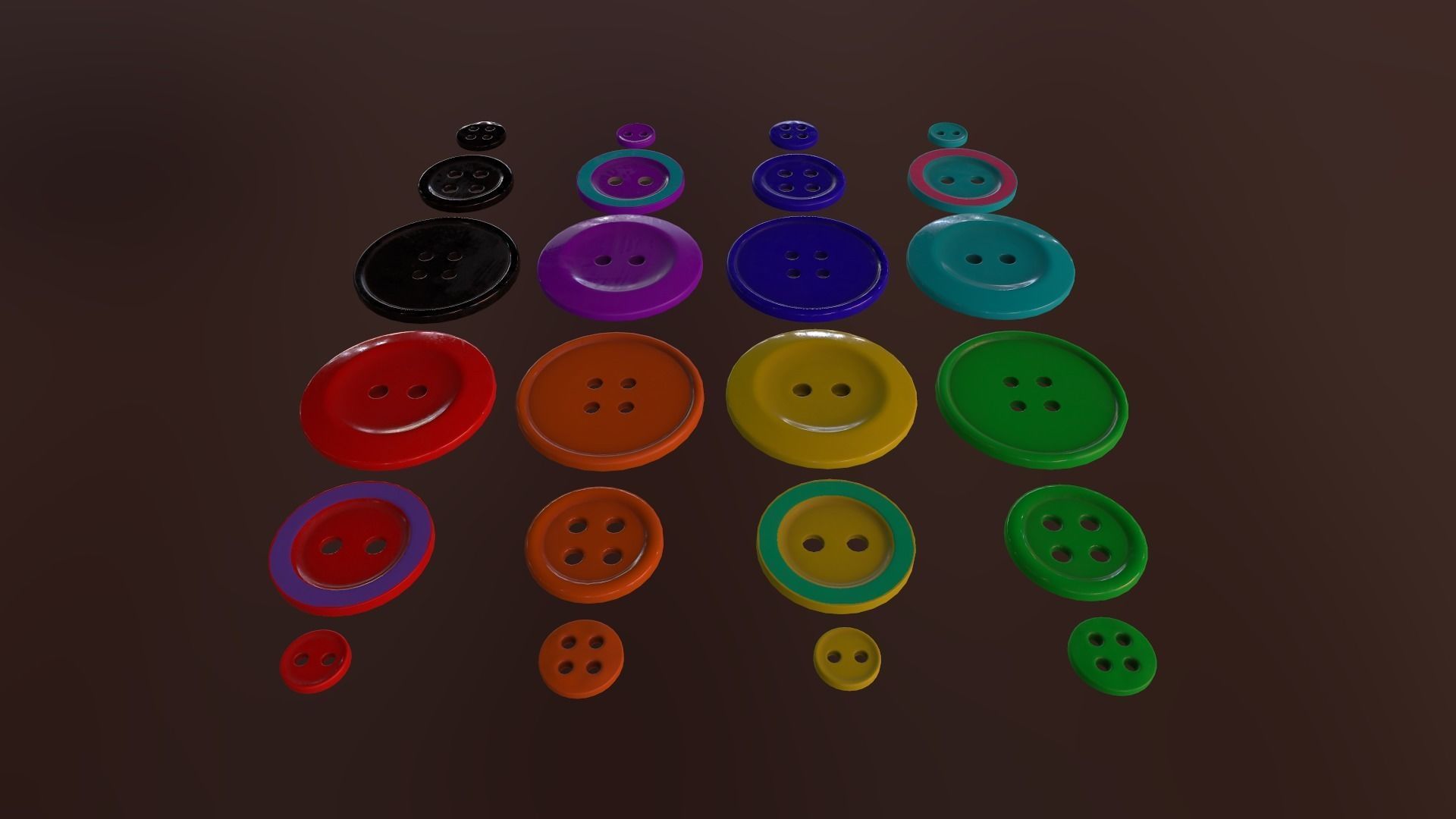 Buttons Low-poly 3D model_12