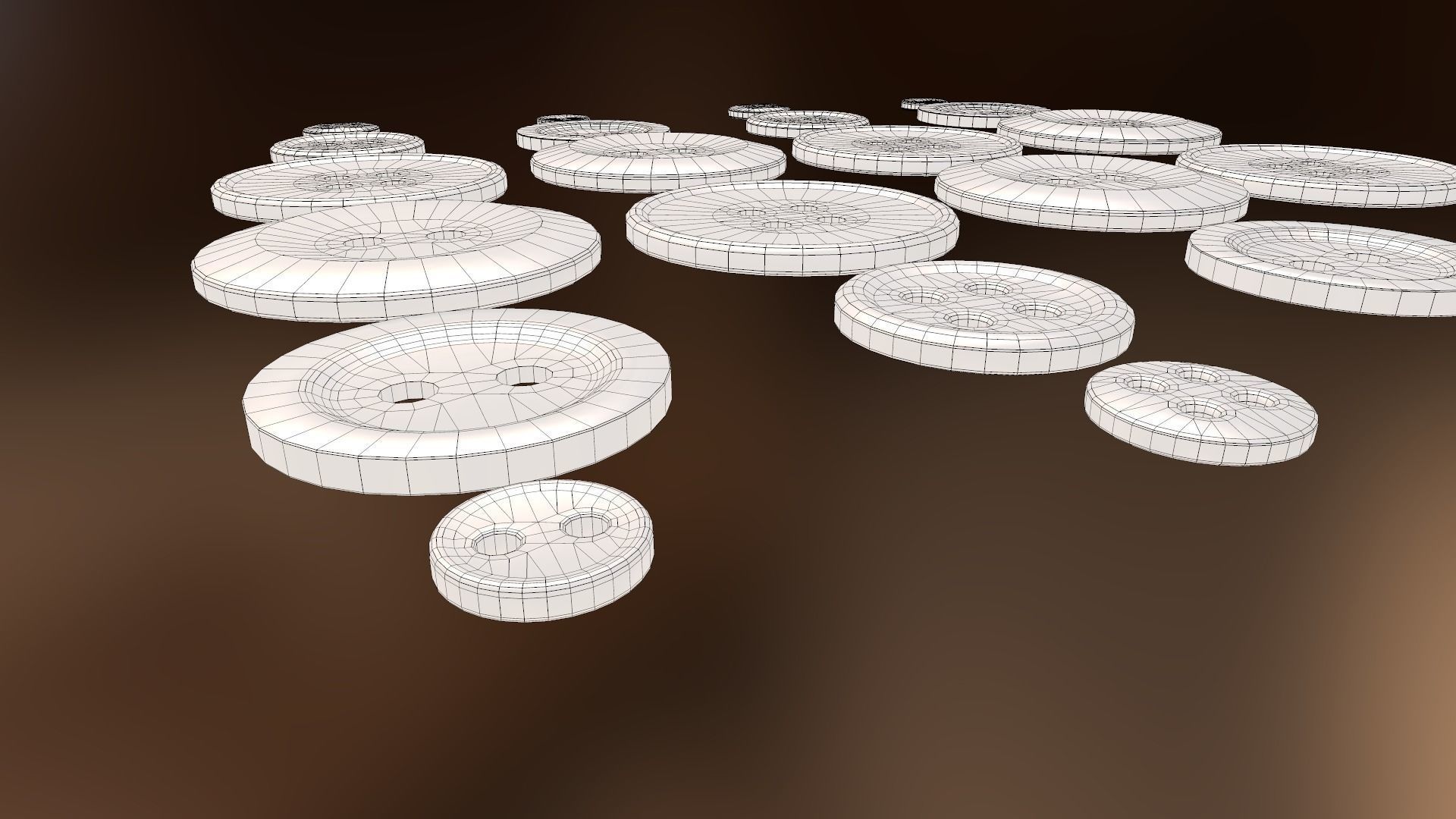 Buttons Low-poly 3D model_27