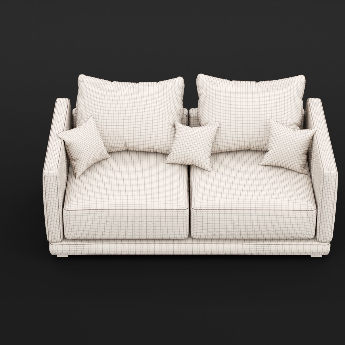 Modern fabric sofa 3D model_3