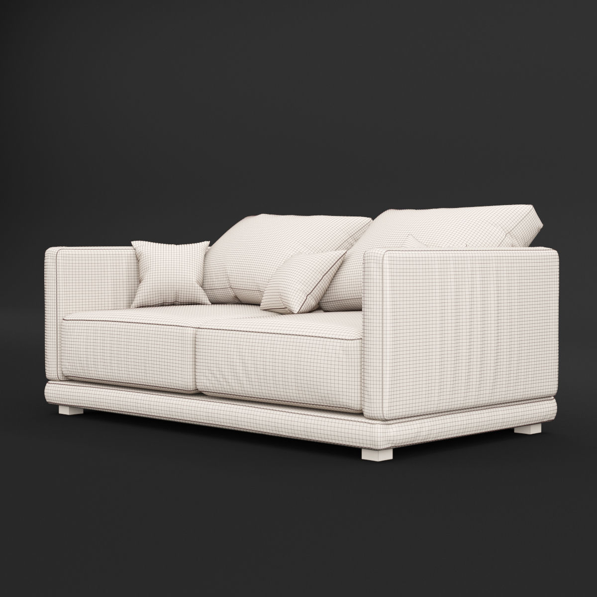 Modern fabric sofa 3D model_13