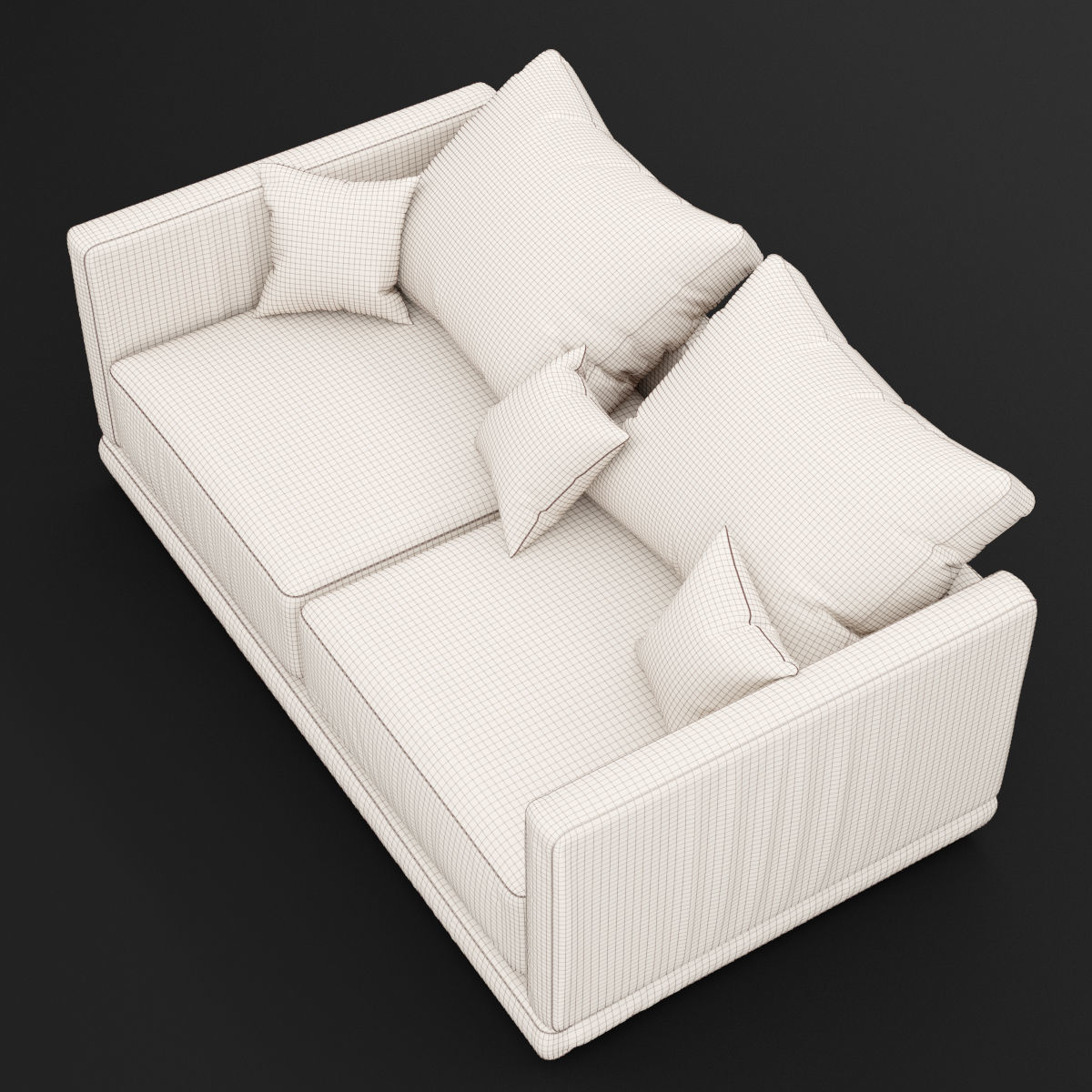 Modern fabric sofa 3D model_5