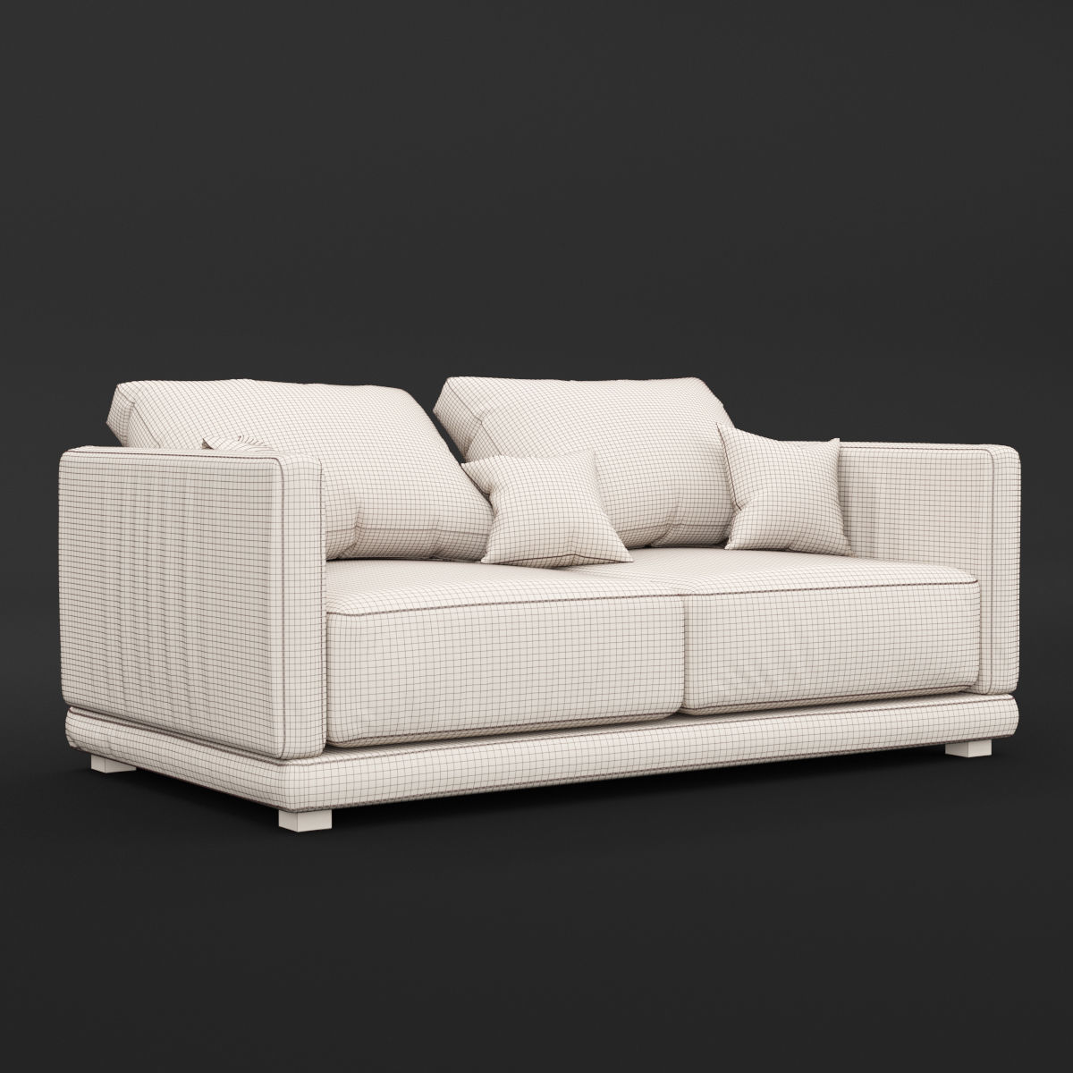 Modern fabric sofa 3D model_1