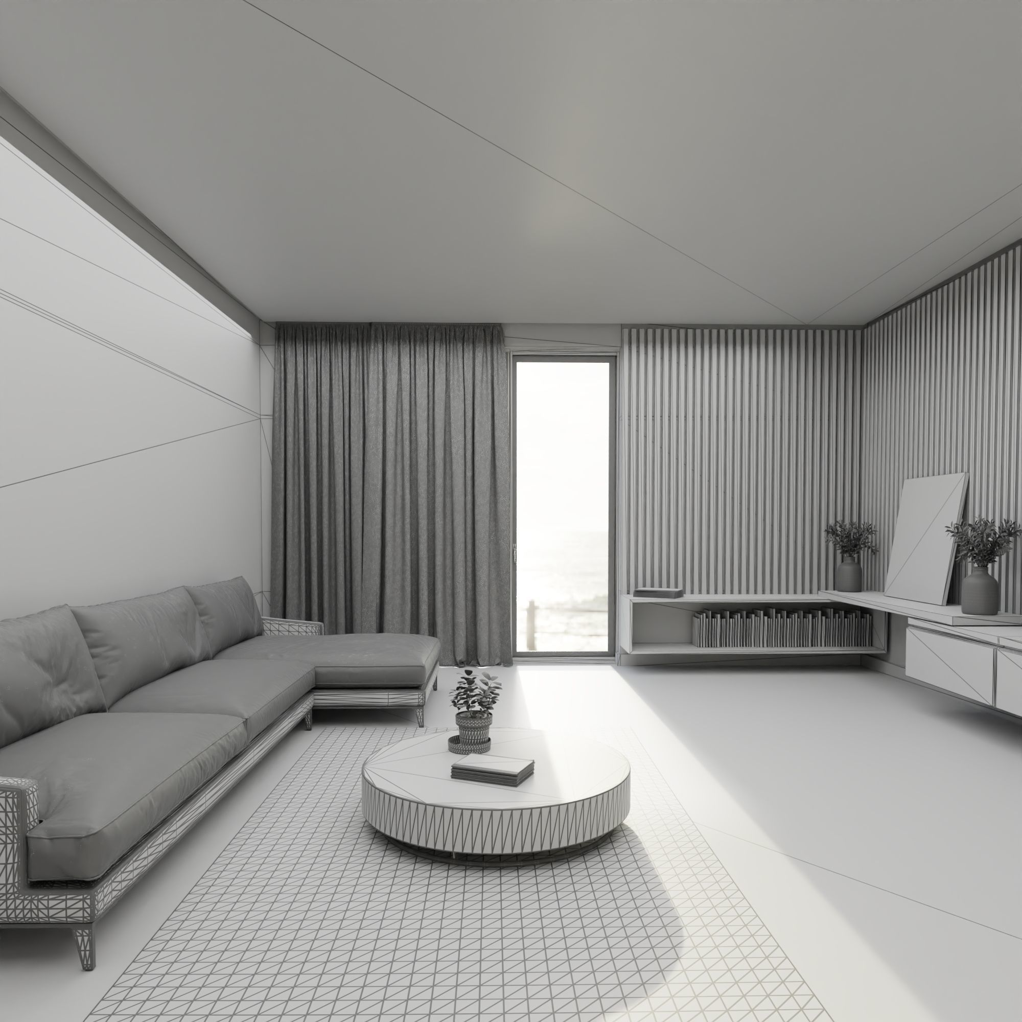 Living Room 3D model_7