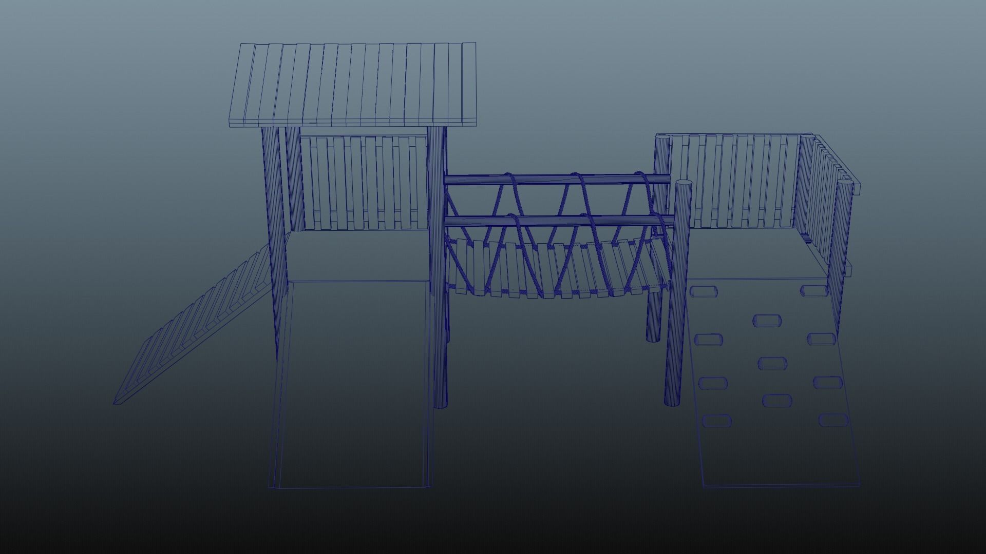 Playground for kids Low-poly 3D model_5