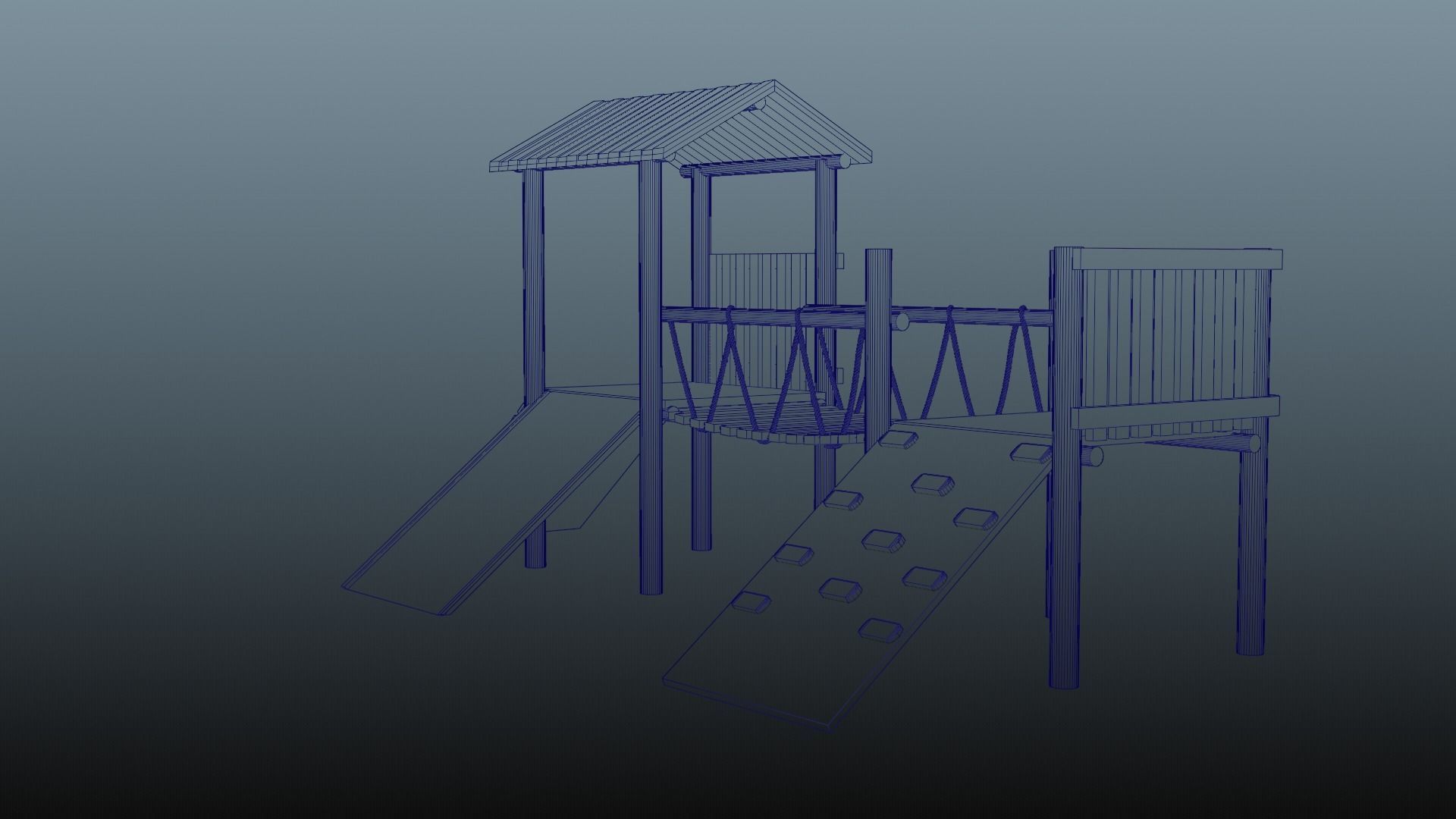 Playground for kids Low-poly 3D model_6