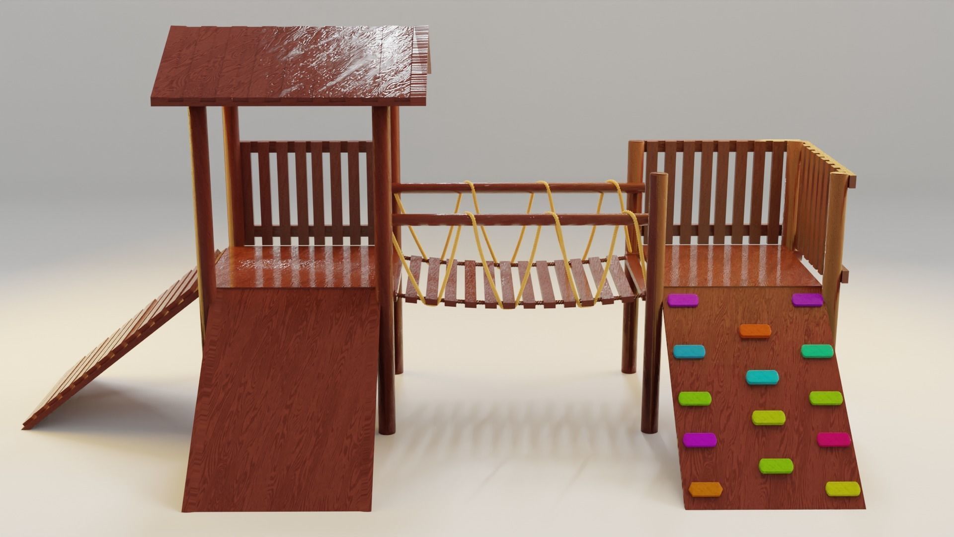 Playground for kids Low-poly 3D model_2