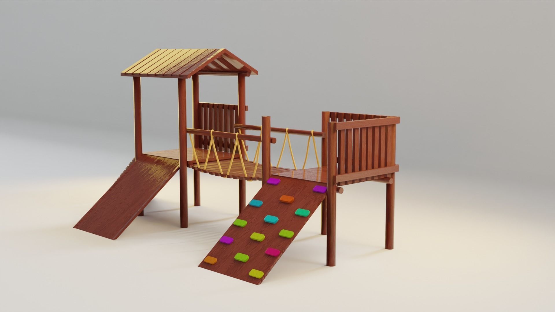 Playground for kids Low-poly 3D model_1