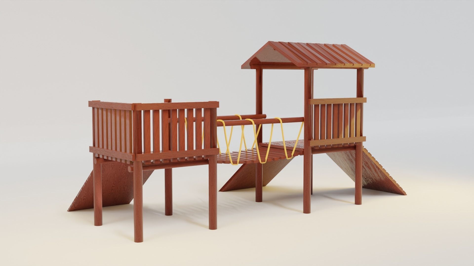 Playground for kids Low-poly 3D model_3