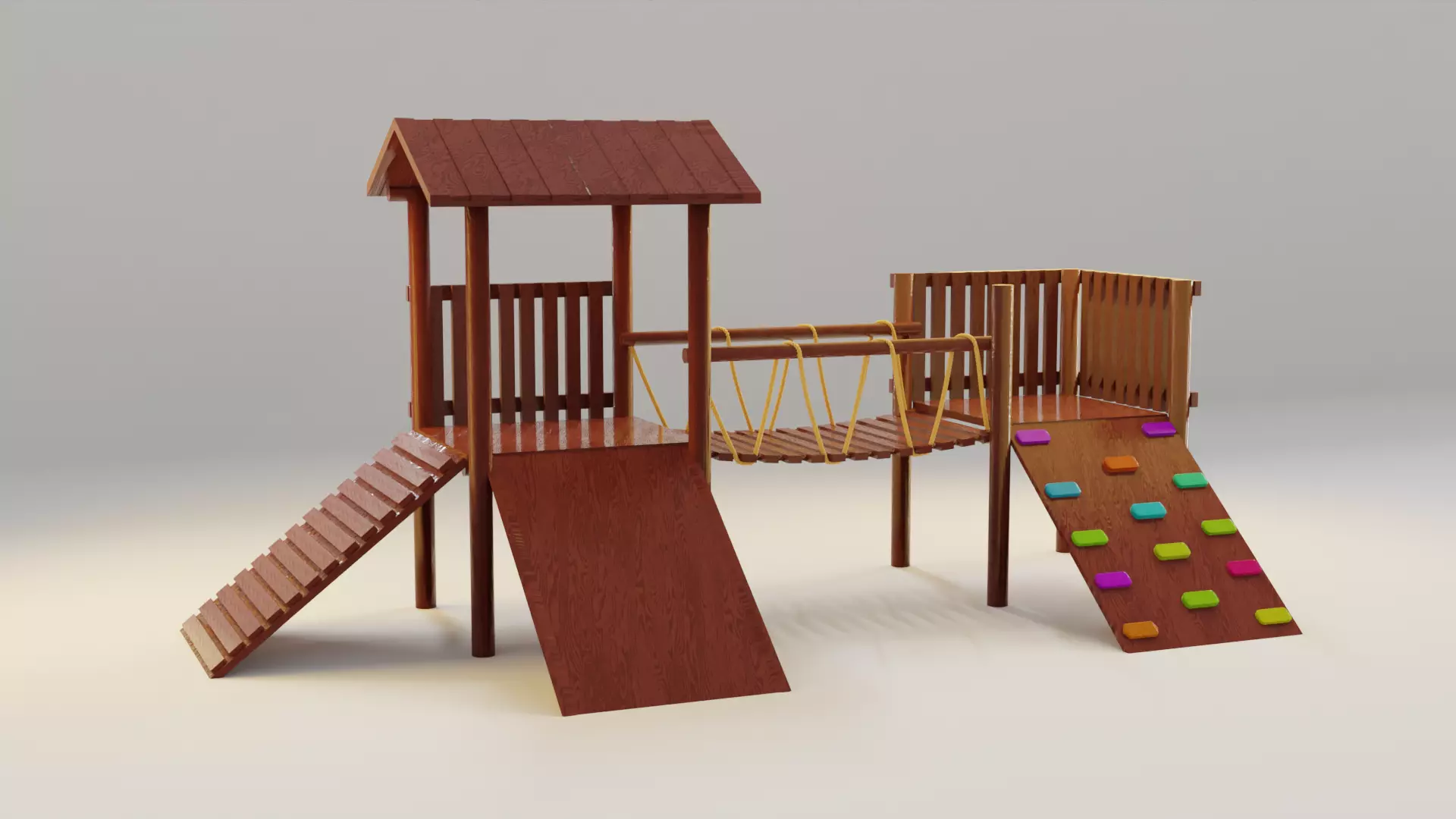 Playground for kids Low-poly 3D model_0