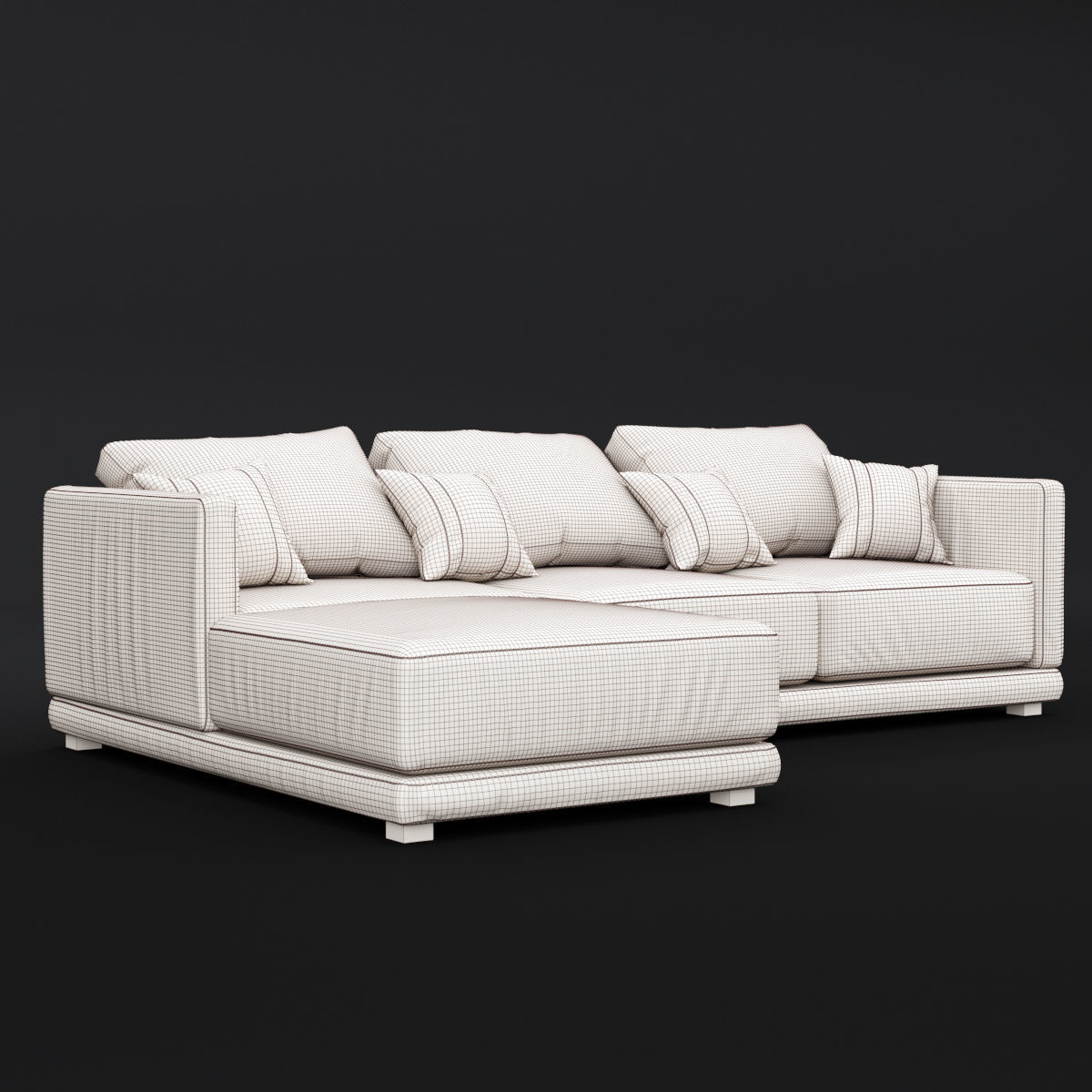 Modern angle sofa 3D model_1