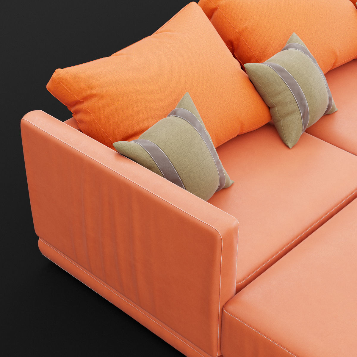 Modern angle sofa 3D model_16