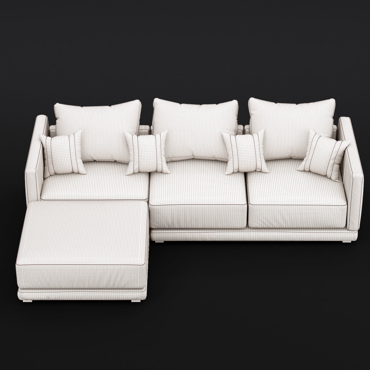Modern angle sofa 3D model_3