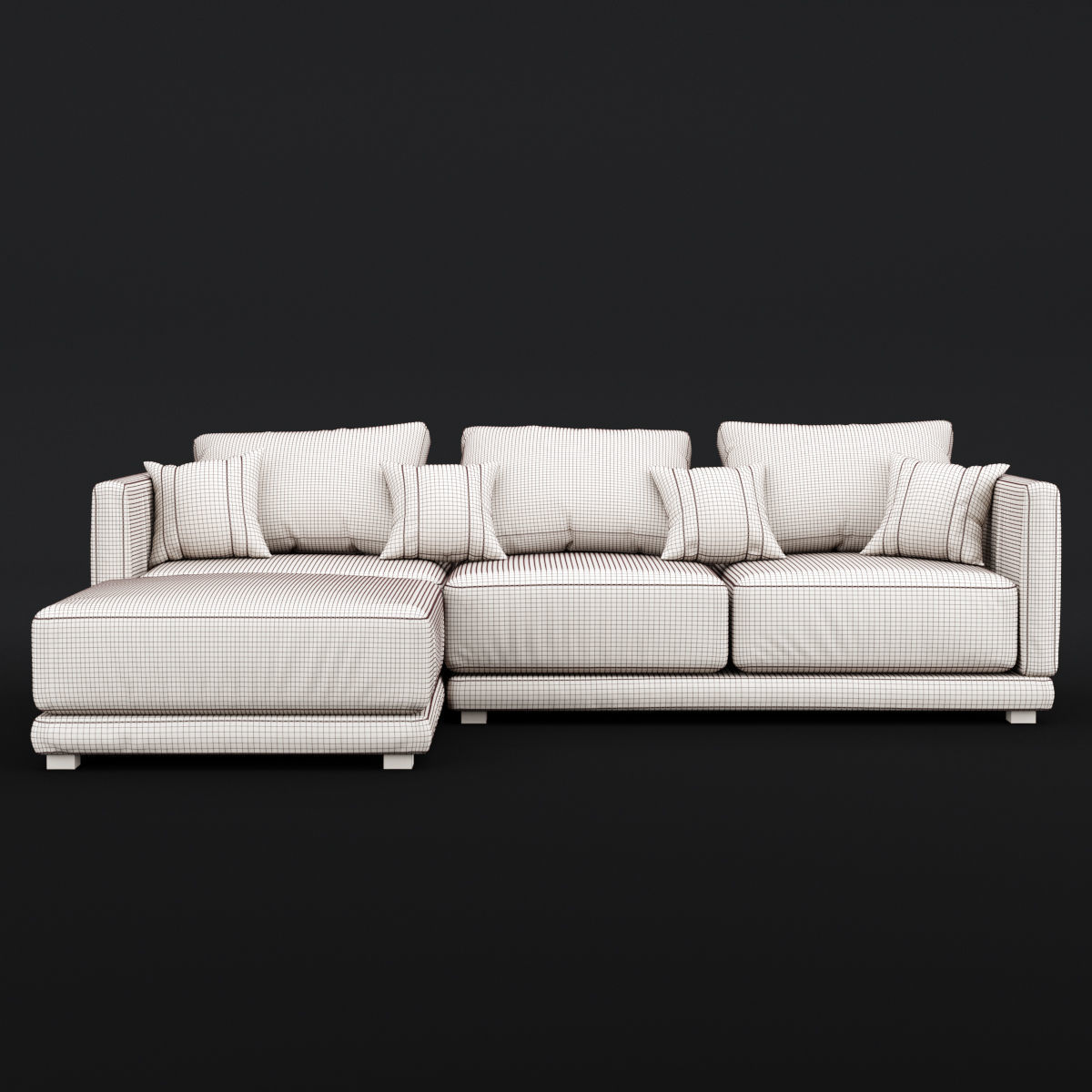 Modern angle sofa 3D model_5