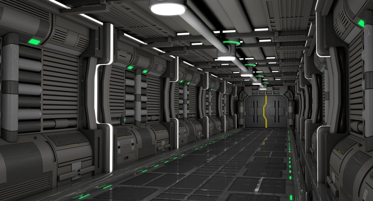 Sci Fi Corridor 3D model_1