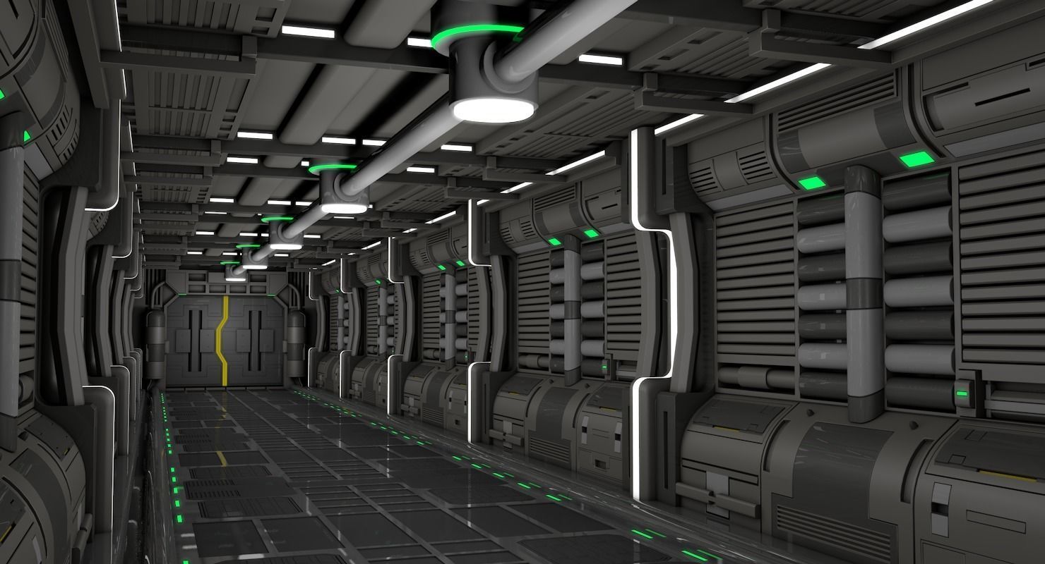 Sci Fi Corridor 3D model_3