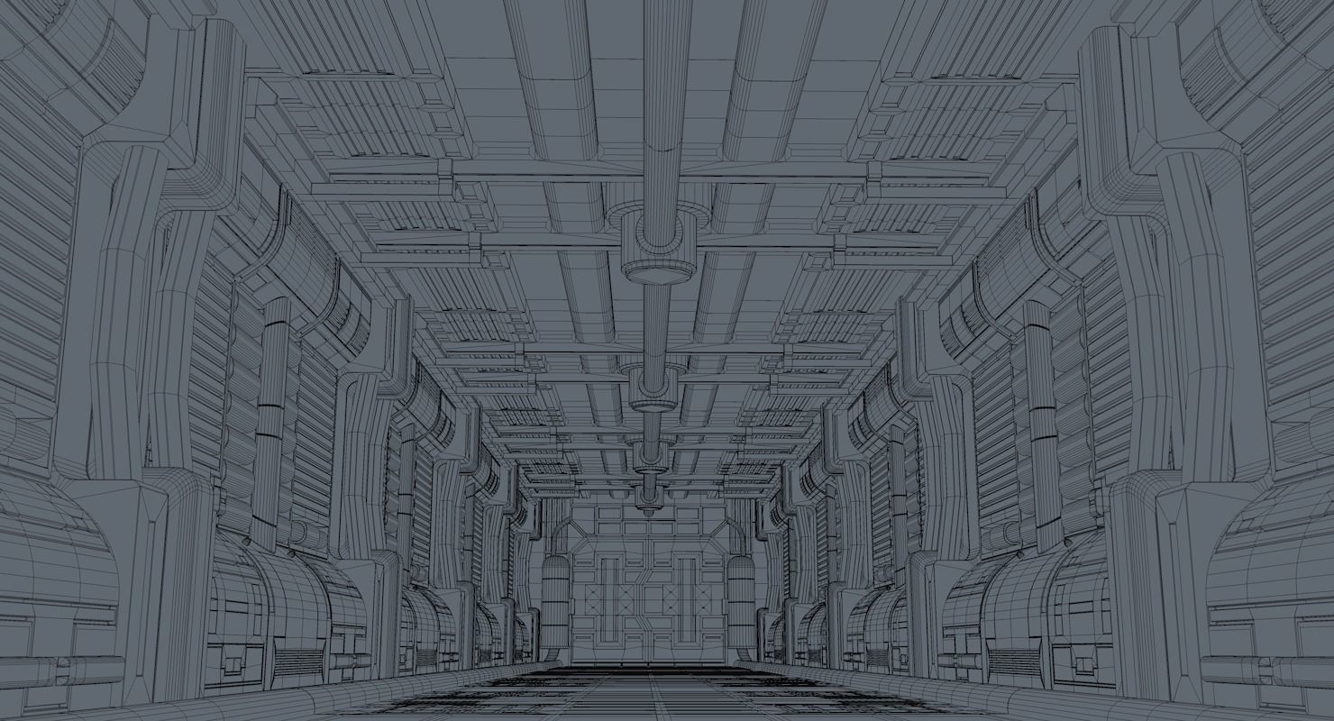Sci Fi Corridor 3D model_11