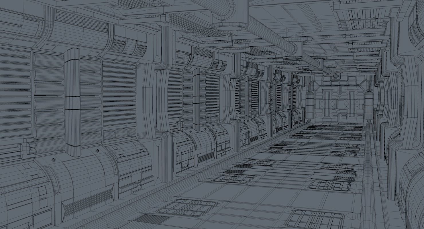 Sci Fi Corridor 3D model_9