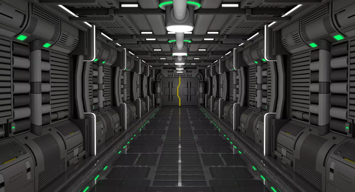 Sci Fi Corridor 3D model_0