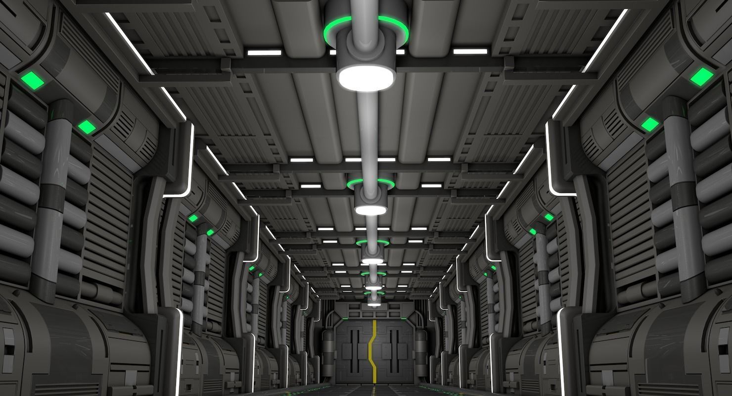 Sci Fi Corridor 3D model_2