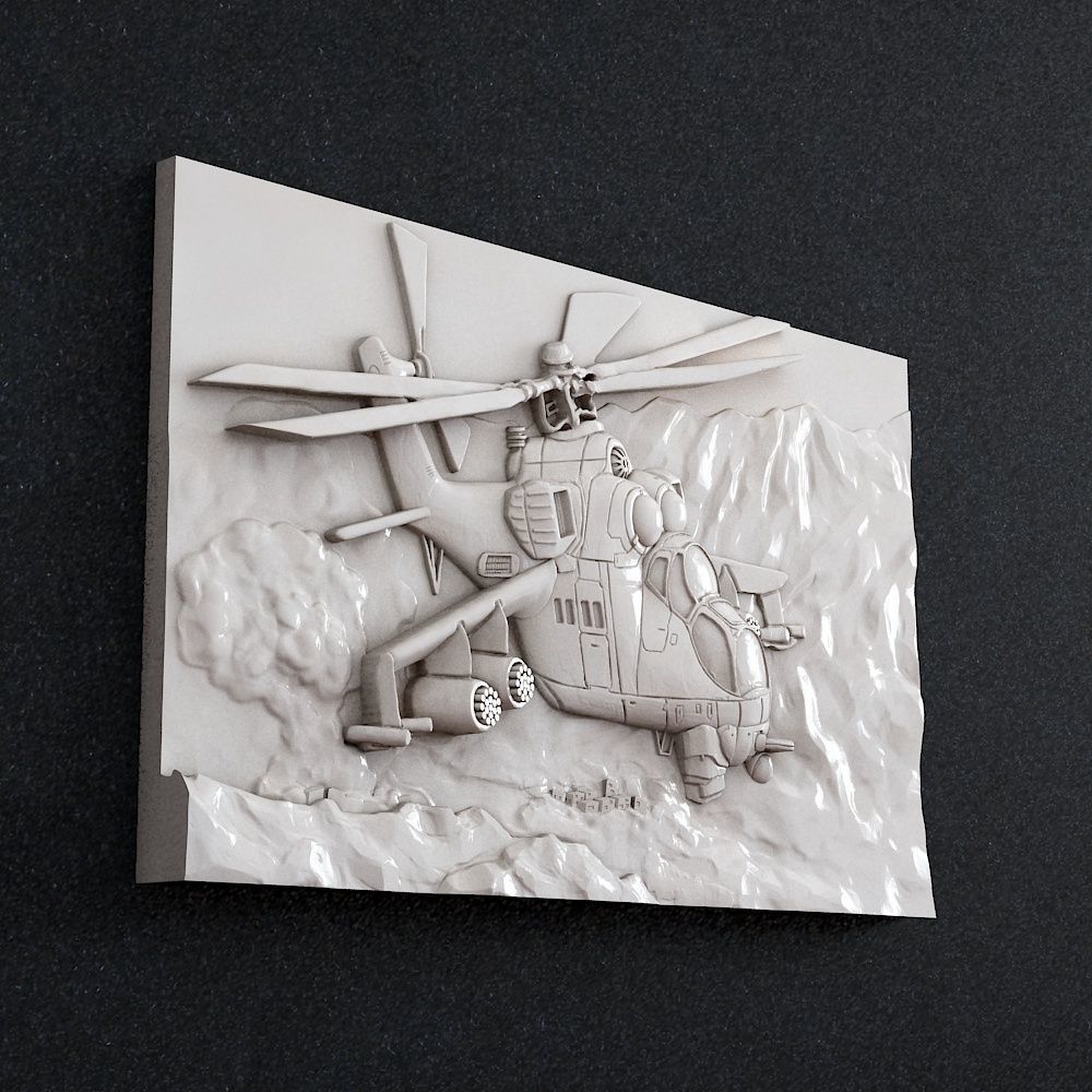 Helicopter mi-24 pano 3D print model_2
