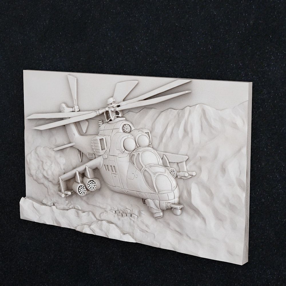 Helicopter mi-24 pano 3D print model_1