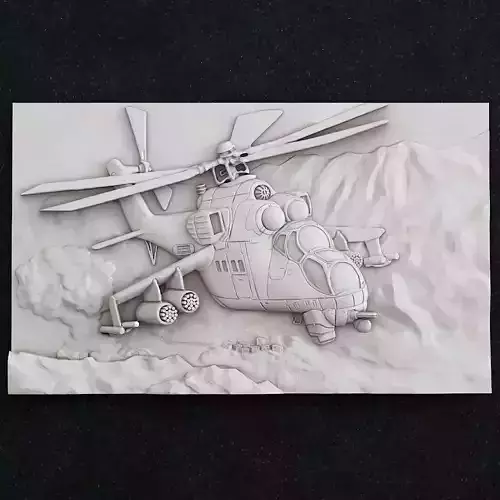 Helicopter mi-24 pano 3D print model