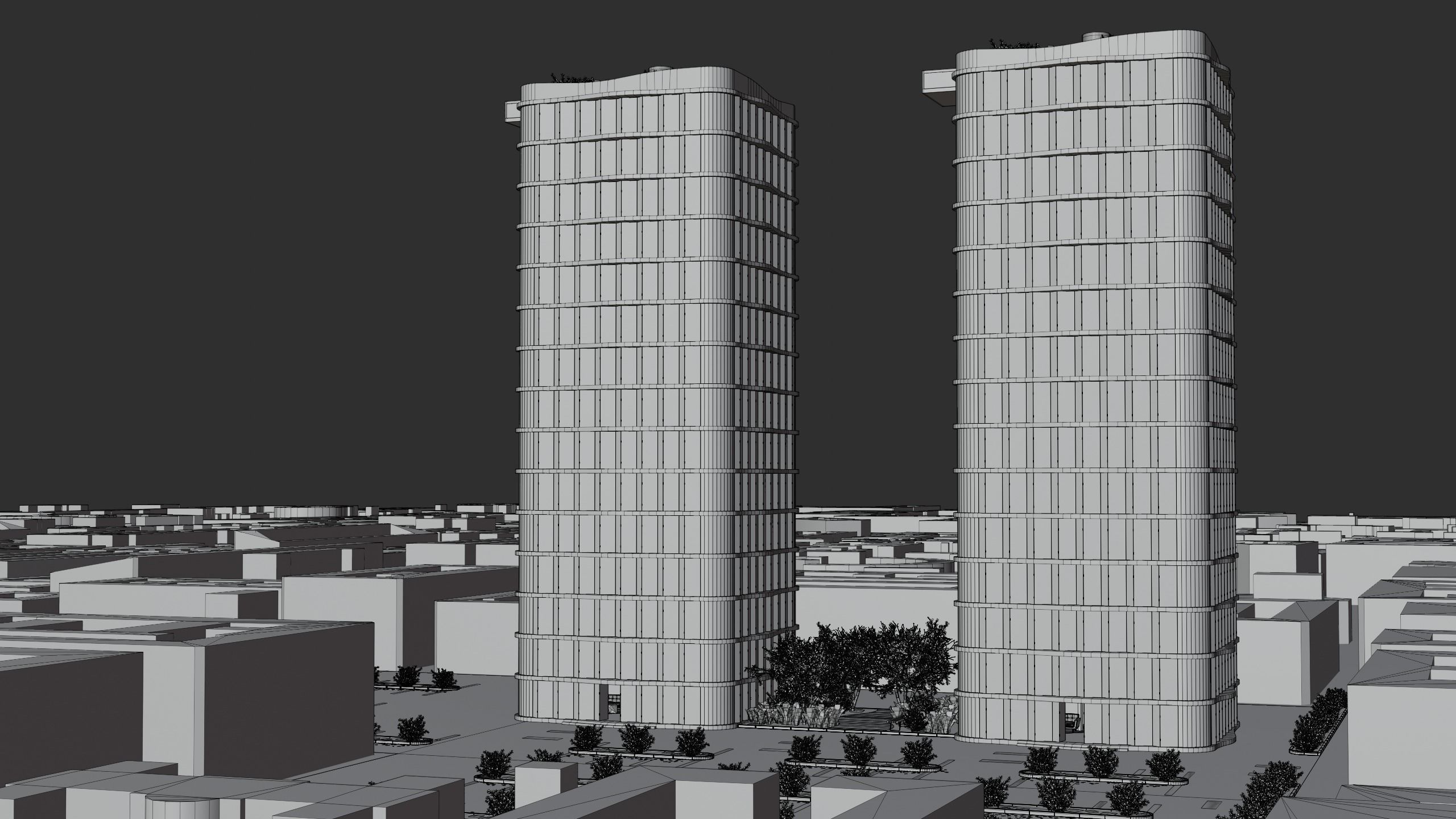 Modern Architectural visualization Low-poly 3D model_5