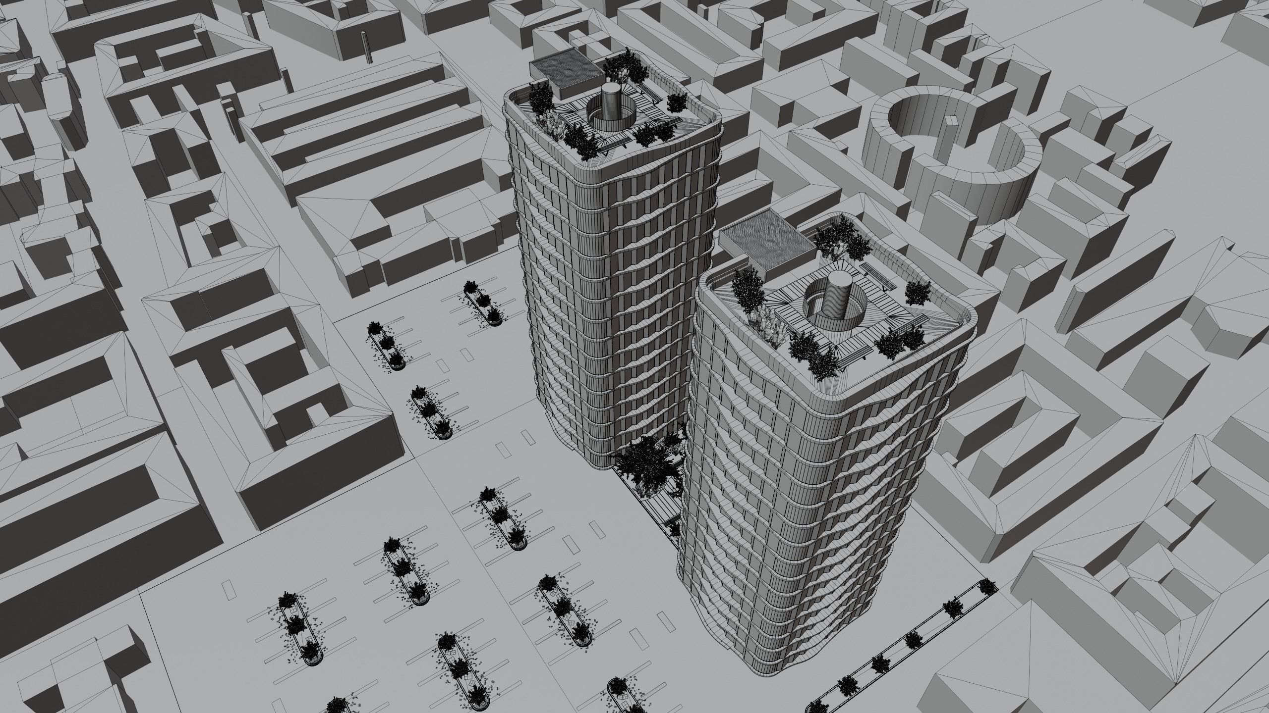 Modern Architectural visualization Low-poly 3D model_7