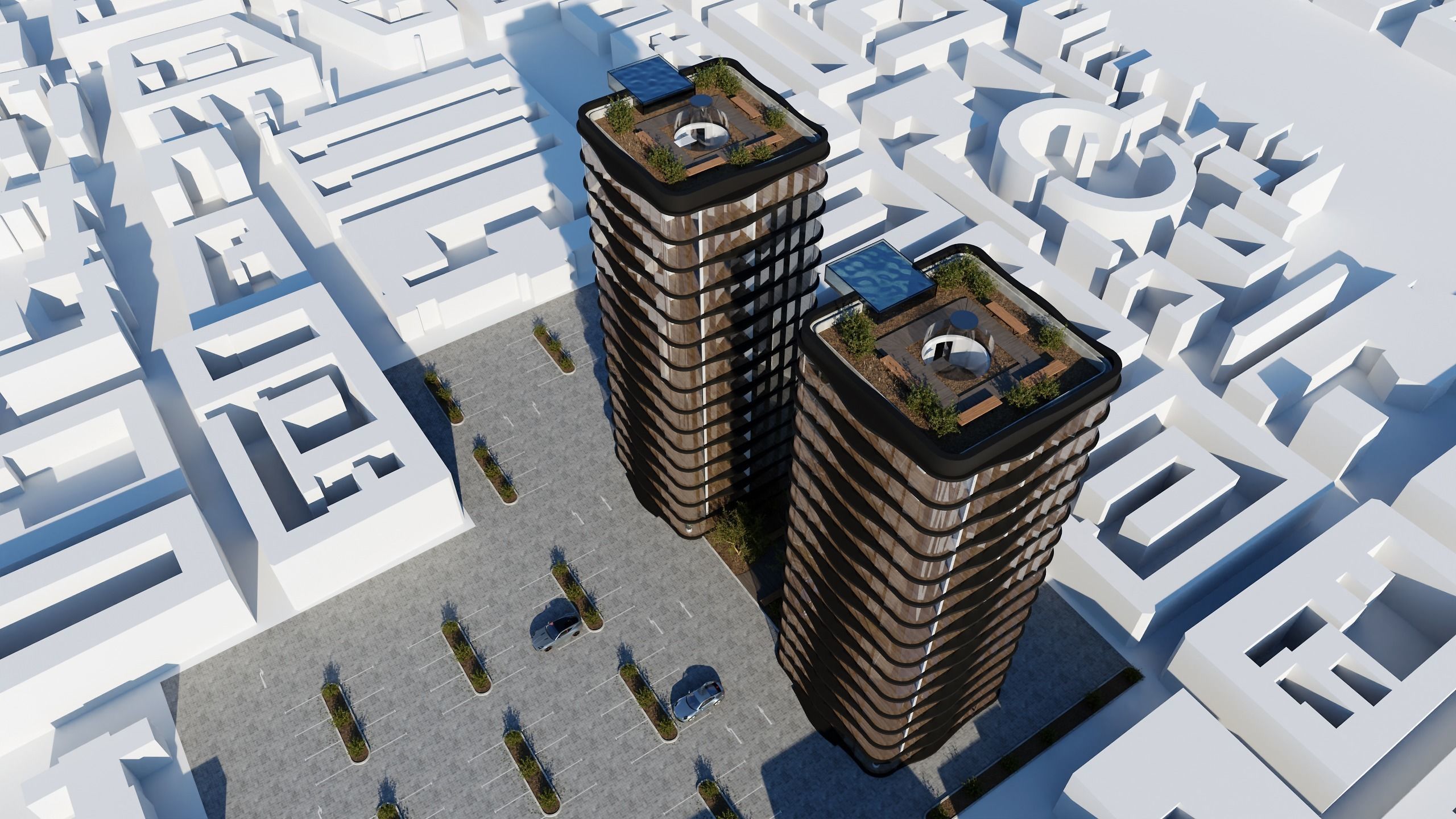 Modern Architectural visualization Low-poly 3D model_2