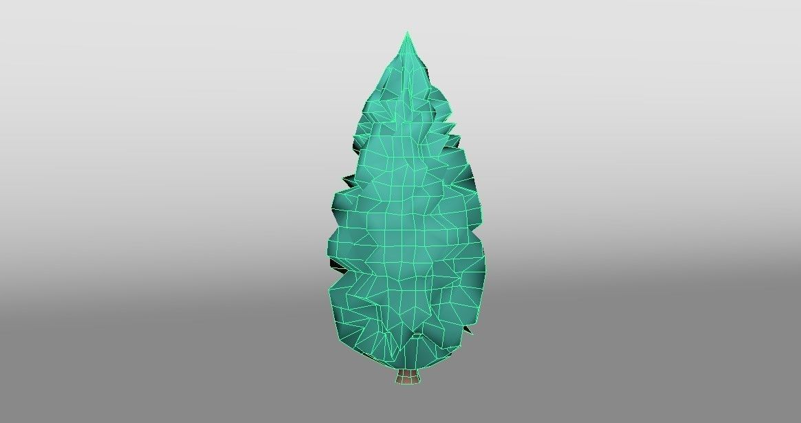 Low poly Stylized  cypress collection Low-poly 3D model_20