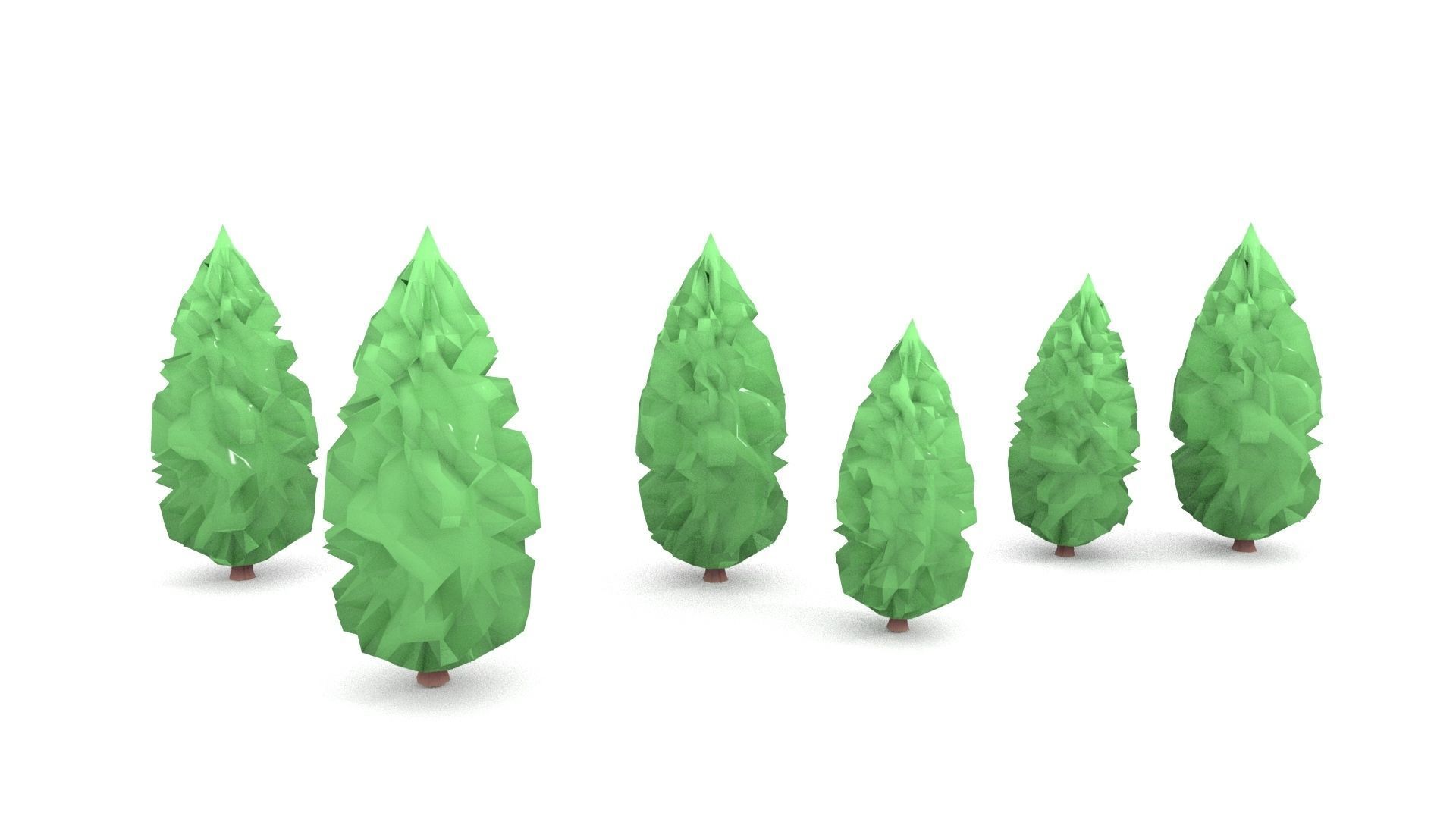 Low poly Stylized  cypress collection Low-poly 3D model_22