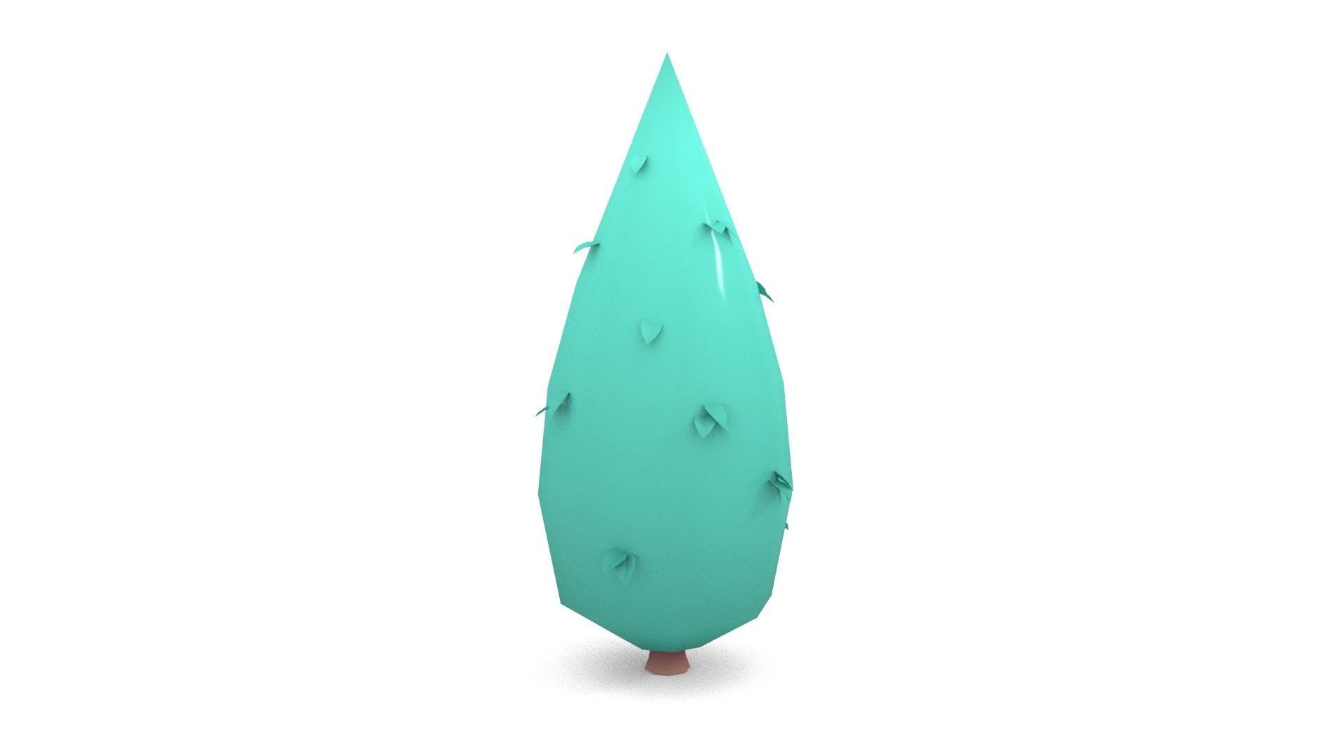 Low poly Stylized  cypress collection Low-poly 3D model_6