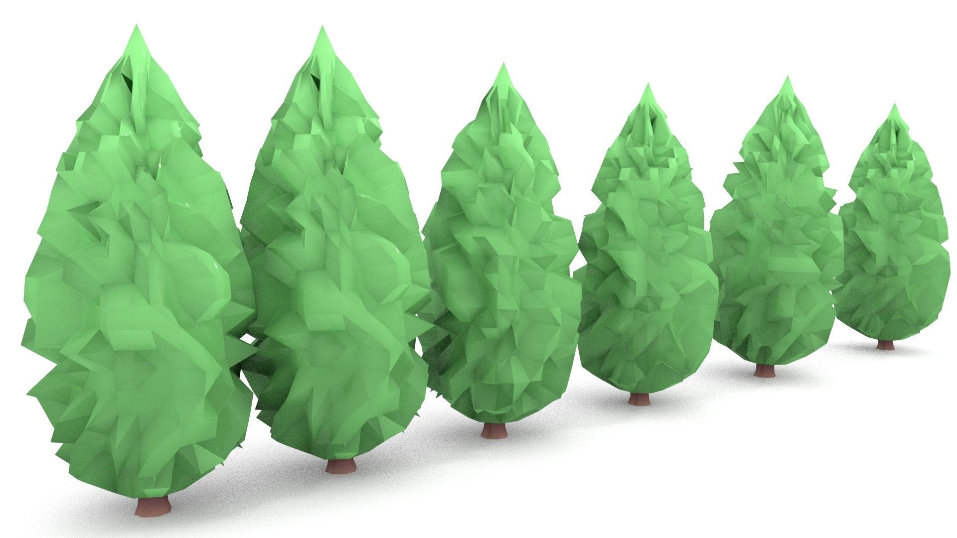 Low poly Stylized  cypress collection Low-poly 3D model_9