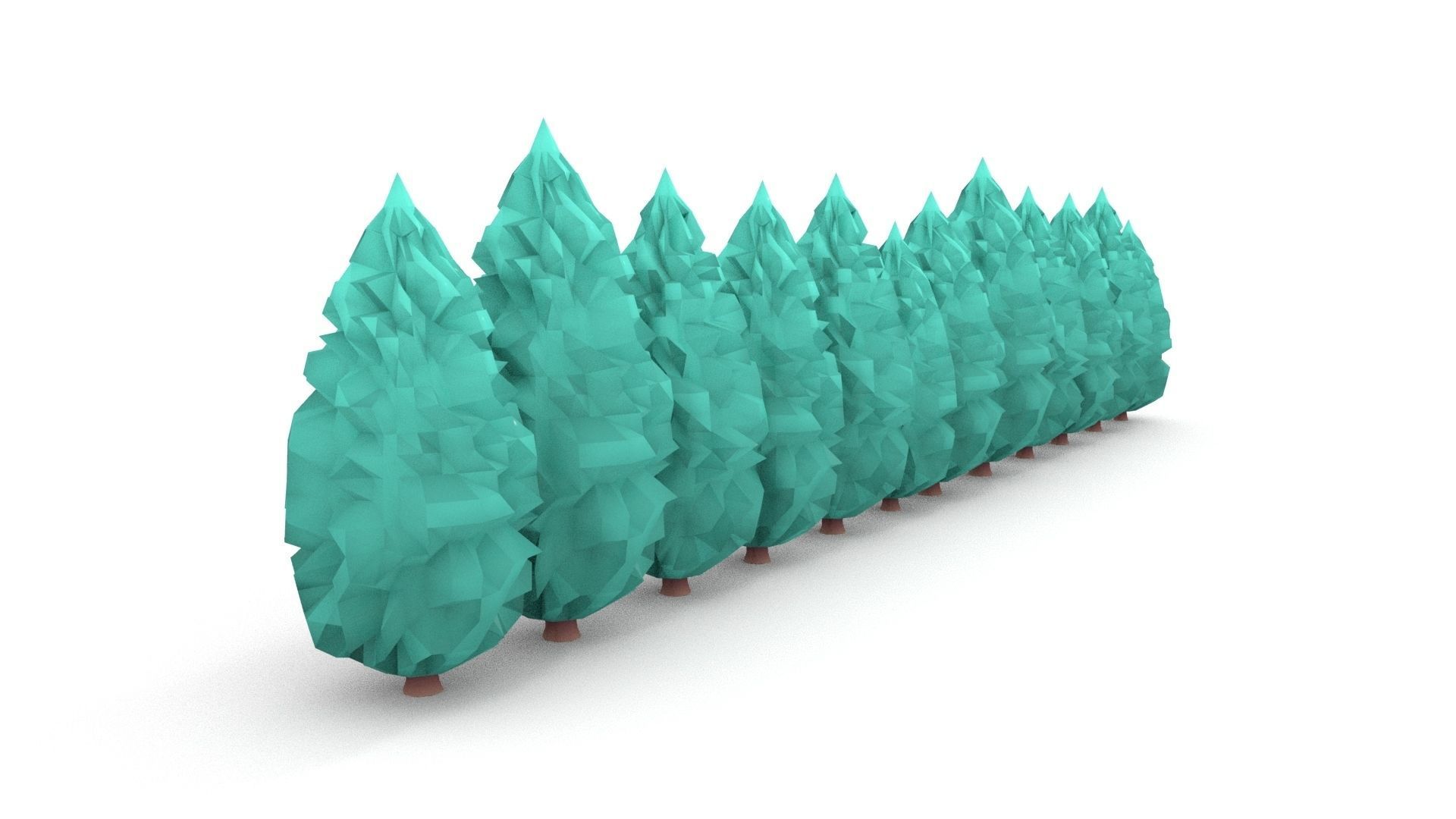 Low poly Stylized  cypress collection Low-poly 3D model_19