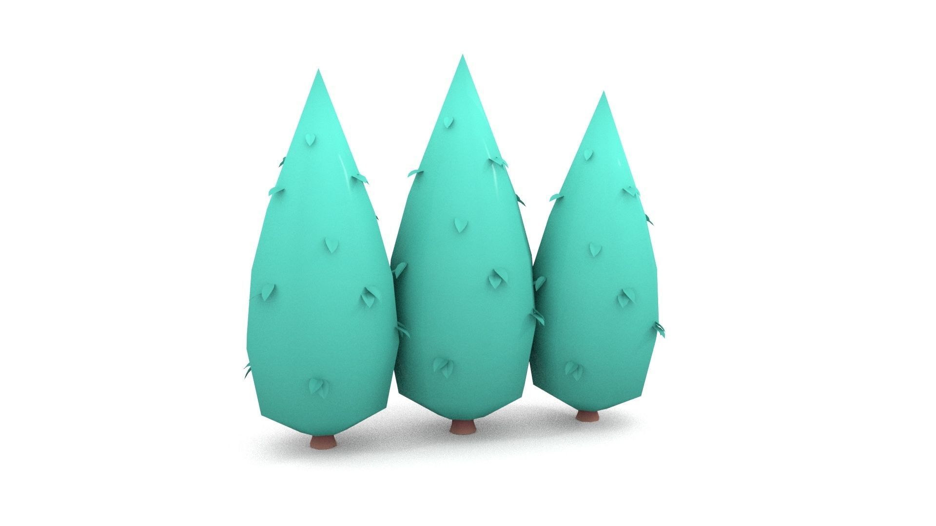 Low poly Stylized  cypress collection Low-poly 3D model_17