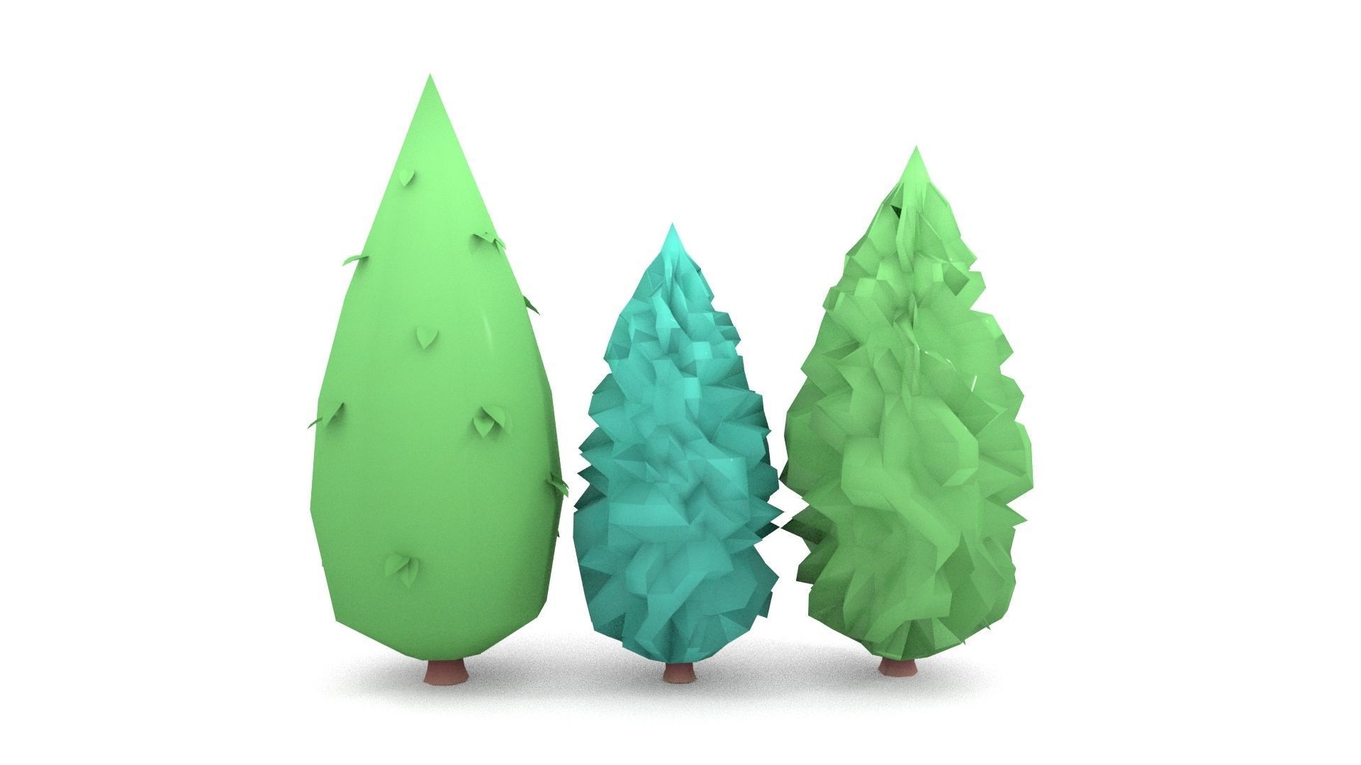 Low poly Stylized  cypress collection Low-poly 3D model_25