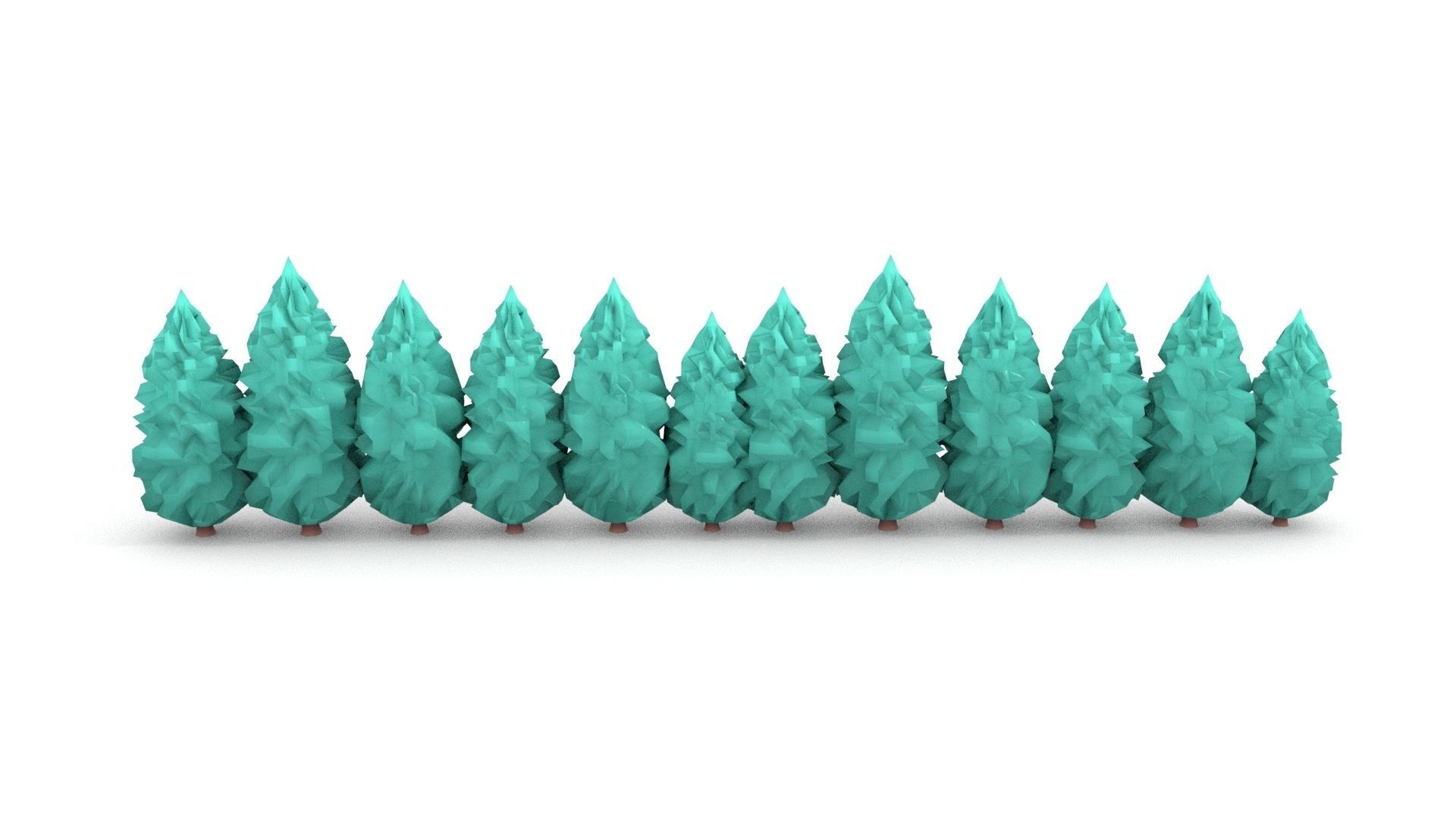 Low poly Stylized  cypress collection Low-poly 3D model_18