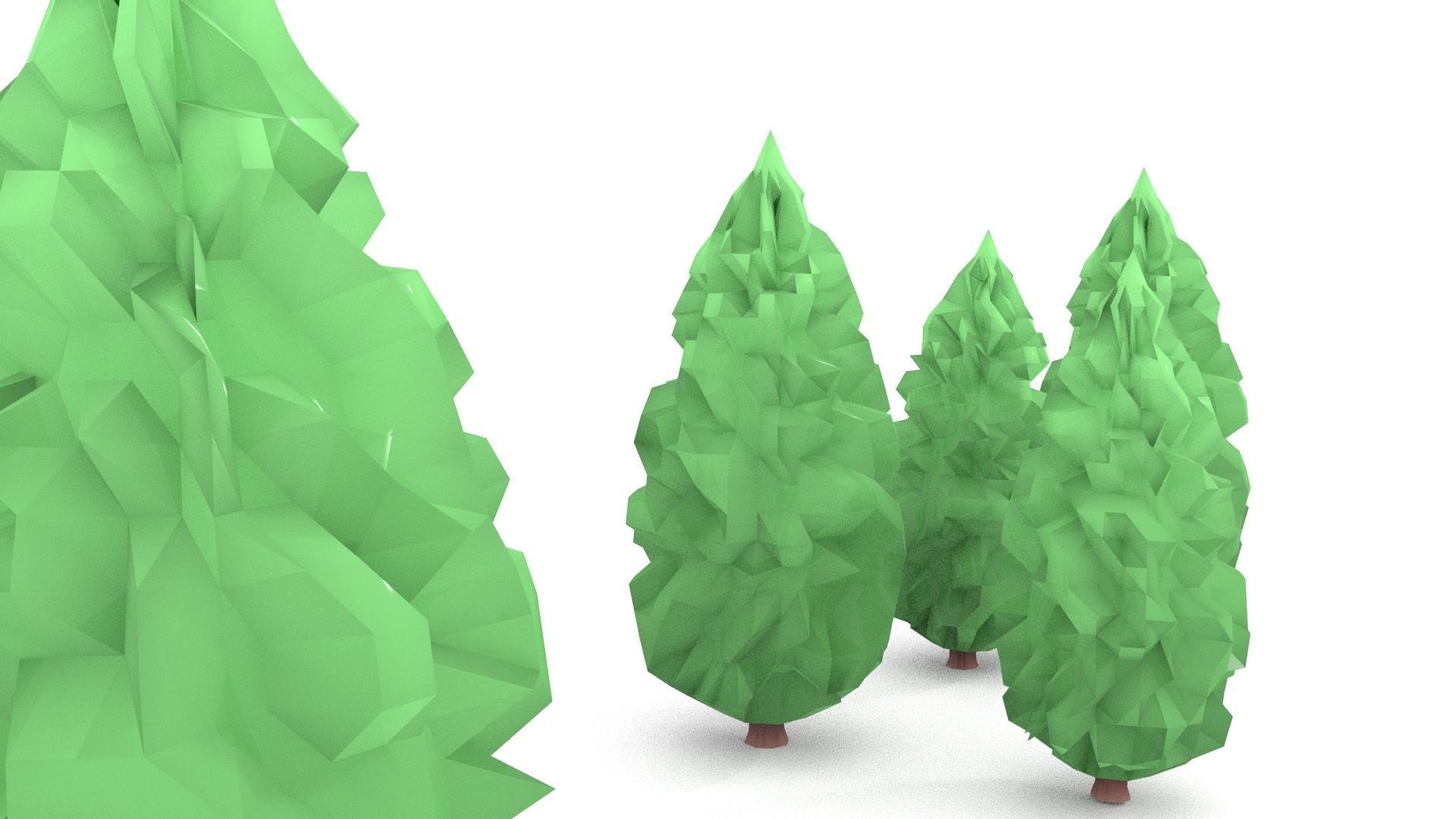Low poly Stylized  cypress collection Low-poly 3D model_21