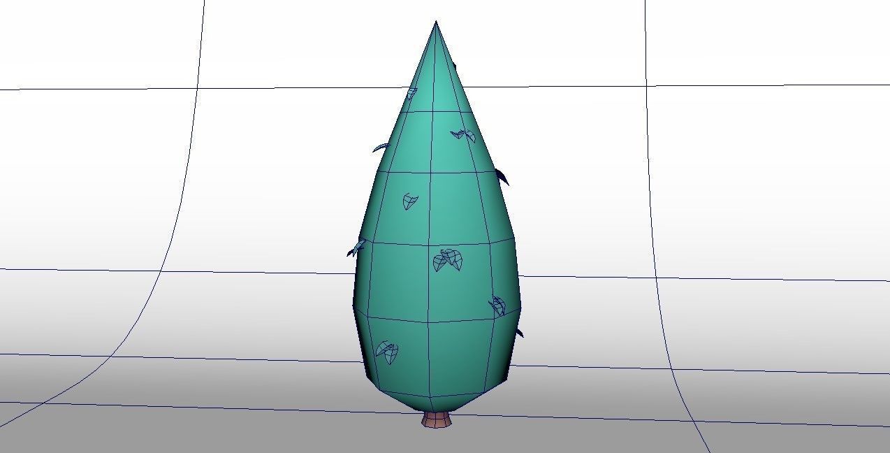 Low poly Stylized  cypress collection Low-poly 3D model_11
